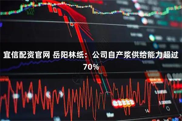 宜信配资官网 岳阳林纸：公司自产浆供给能力超过70%